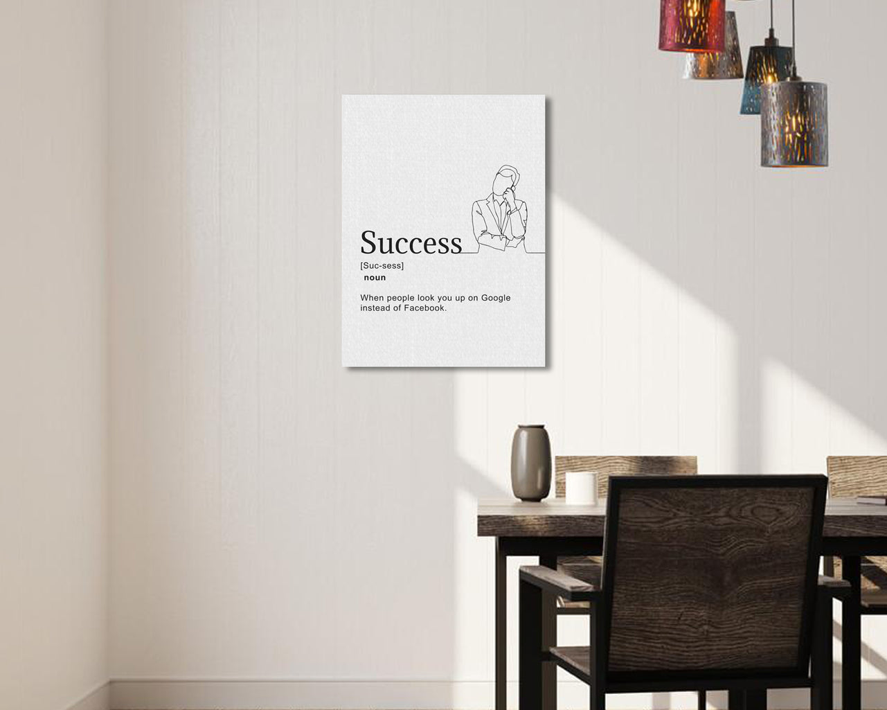 Sucess Suc-sess Canvas Wall Art