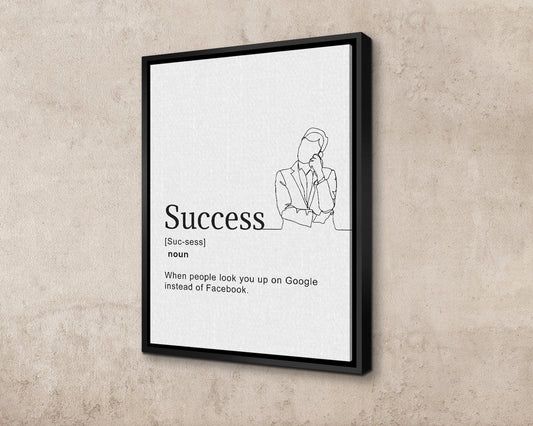 Sucess Suc-sess Canvas Wall Art