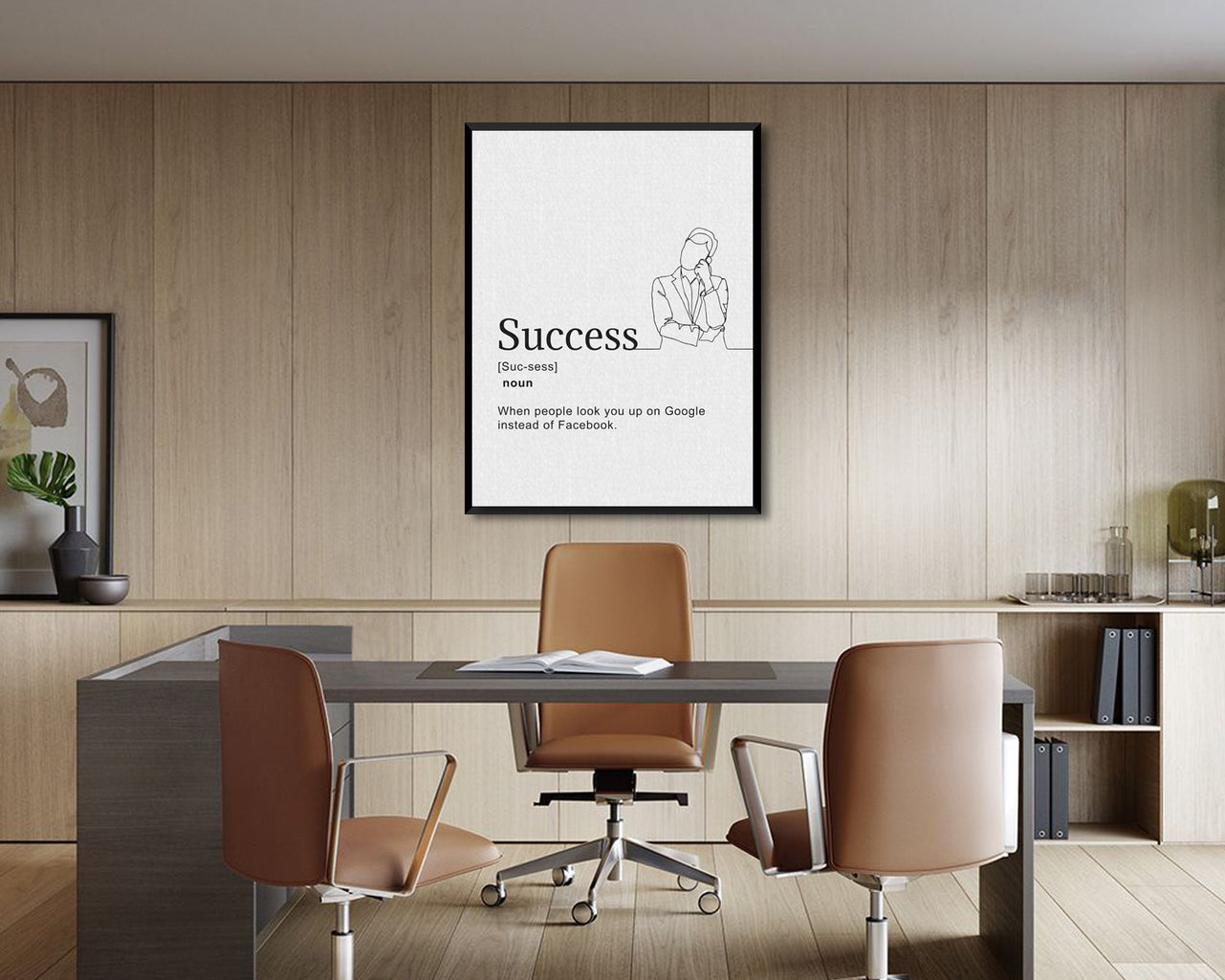 Sucess Suc-sess Canvas Wall Art