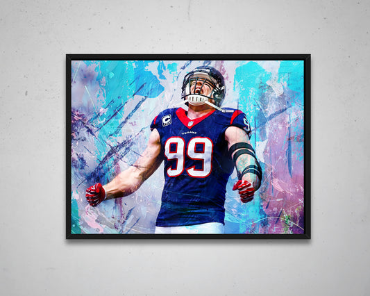 T.J. Watt Multicolour Wall Art
