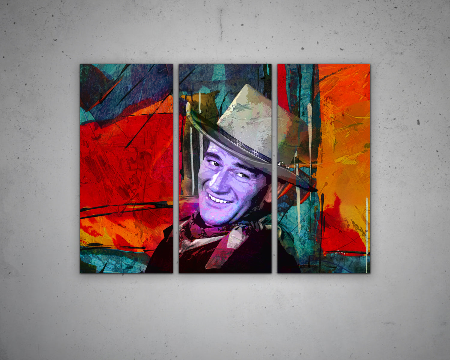 John Wayne Multicolour Wall Art 