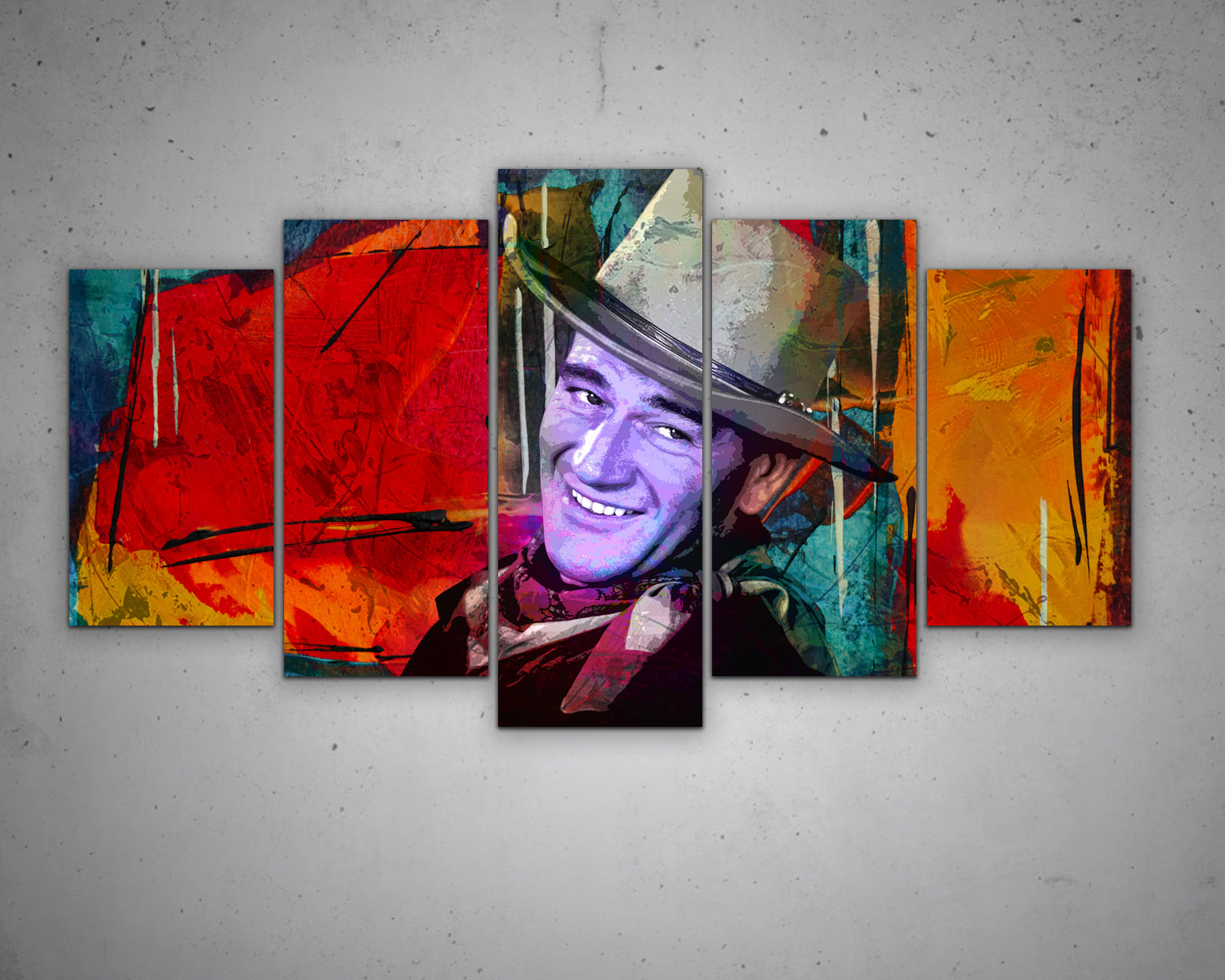 John Wayne Multicolour Wall Art 