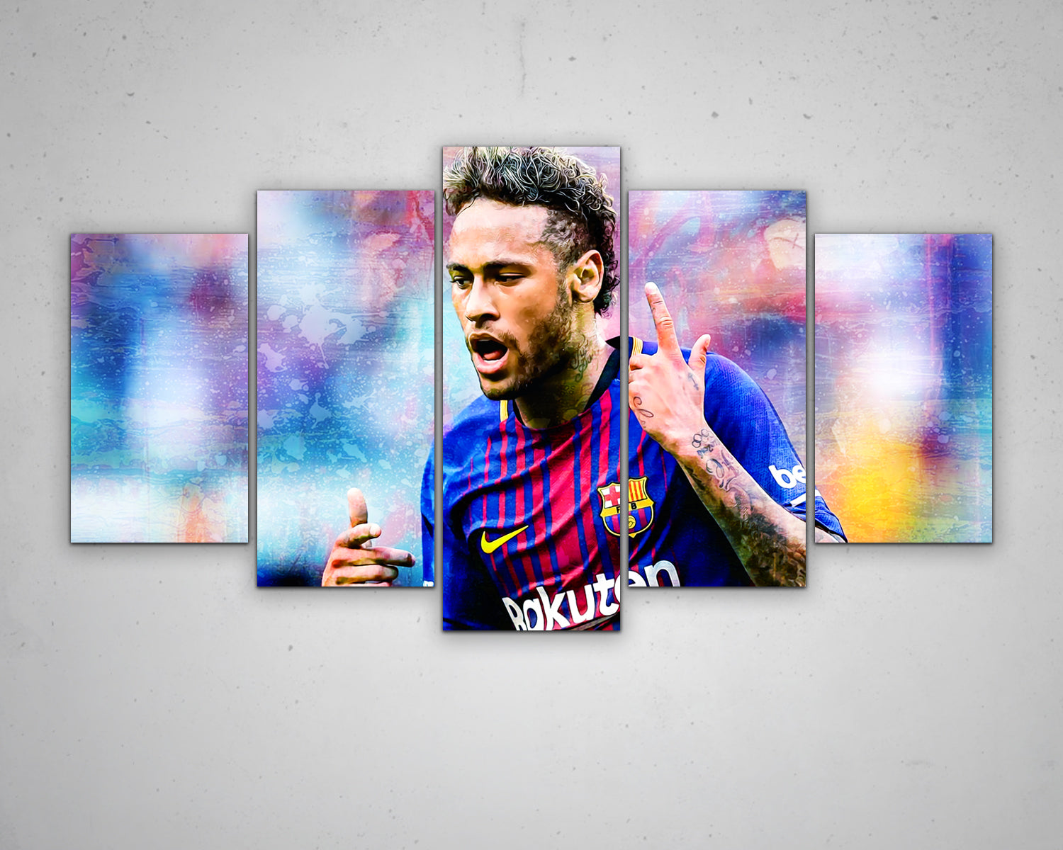 Neymar Jr Multicolour Wall Art 