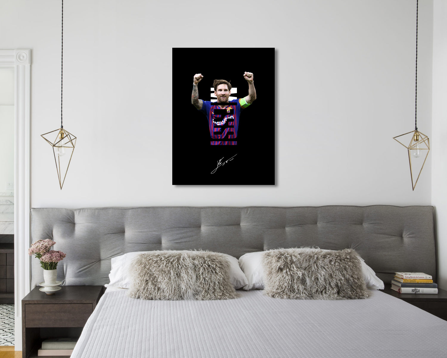 Lionel Messi Sport Quote Canvas Wall Art 