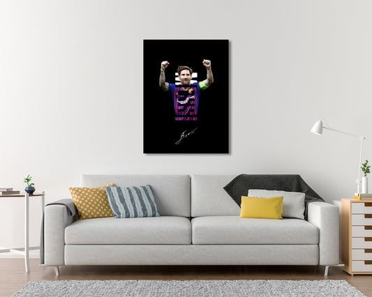 Lionel Messi Sport Quote Canvas Wall Art 