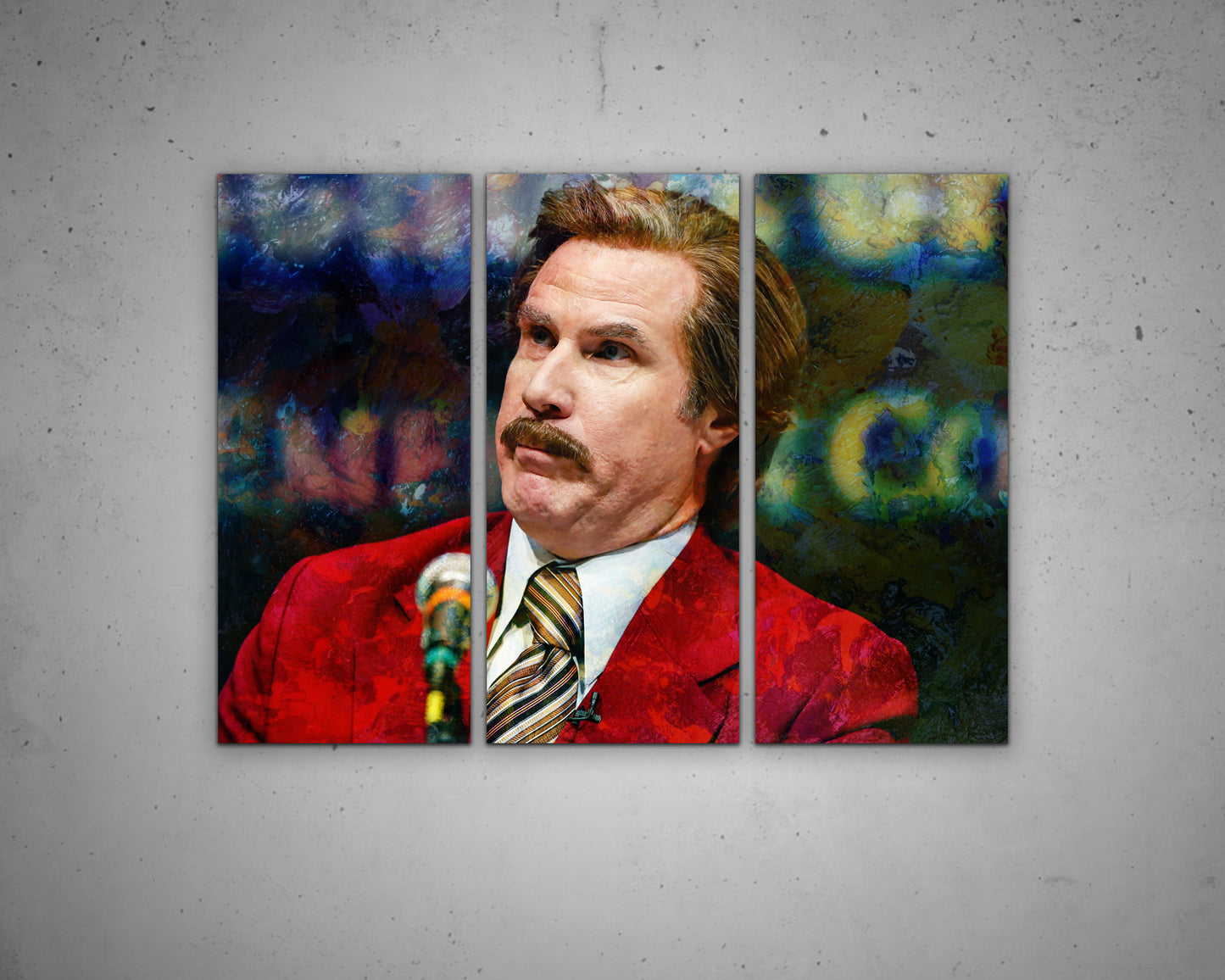 Ron Burgundy Multicolour Wall Art 