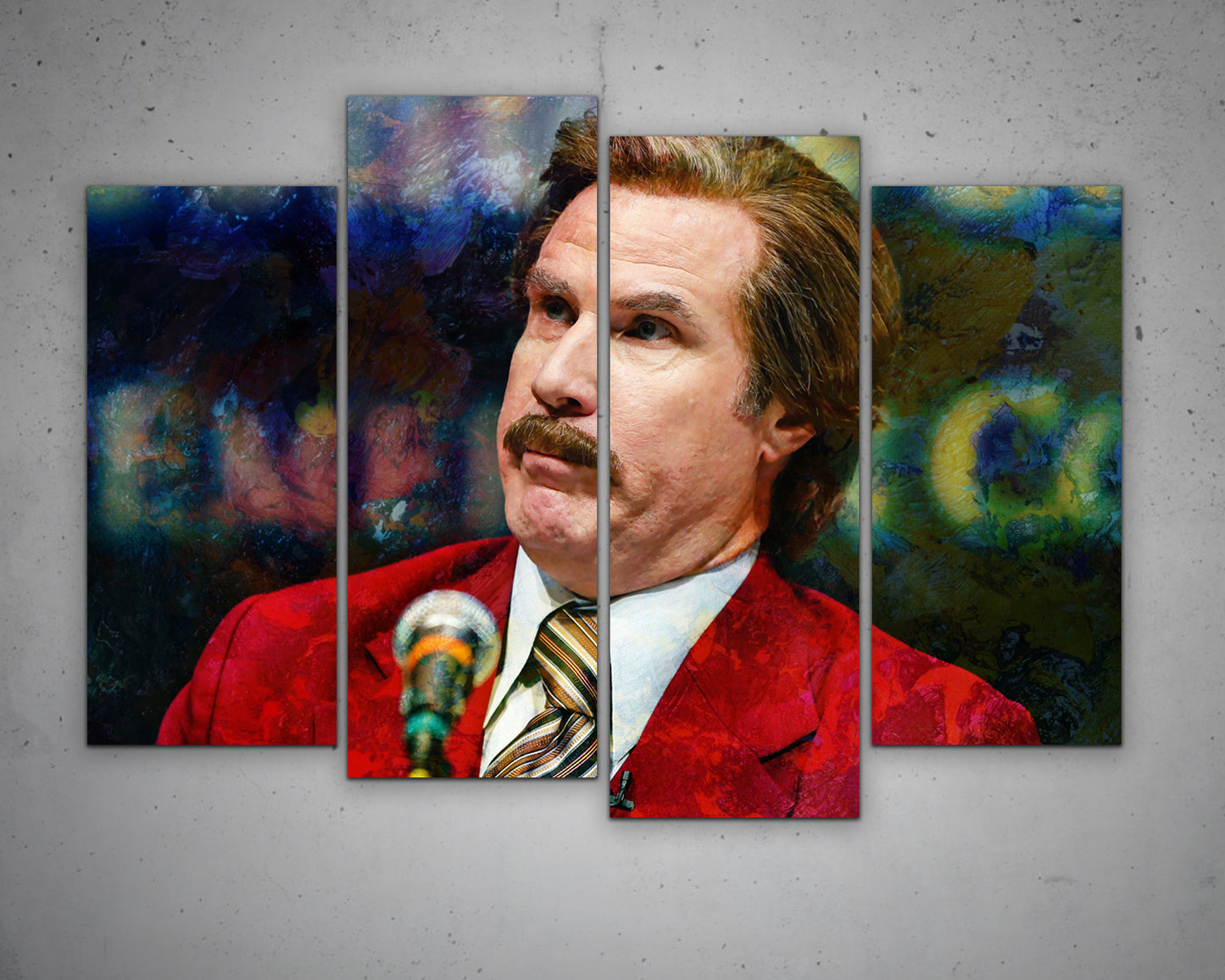 Ron Burgundy Multicolour Wall Art 