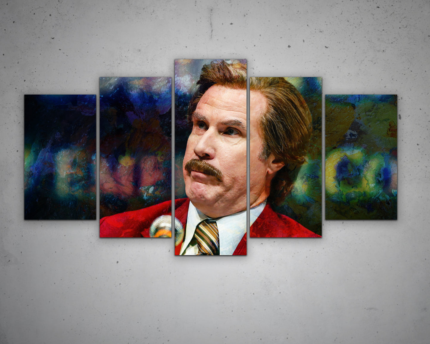 Ron Burgundy Multicolour Wall Art 