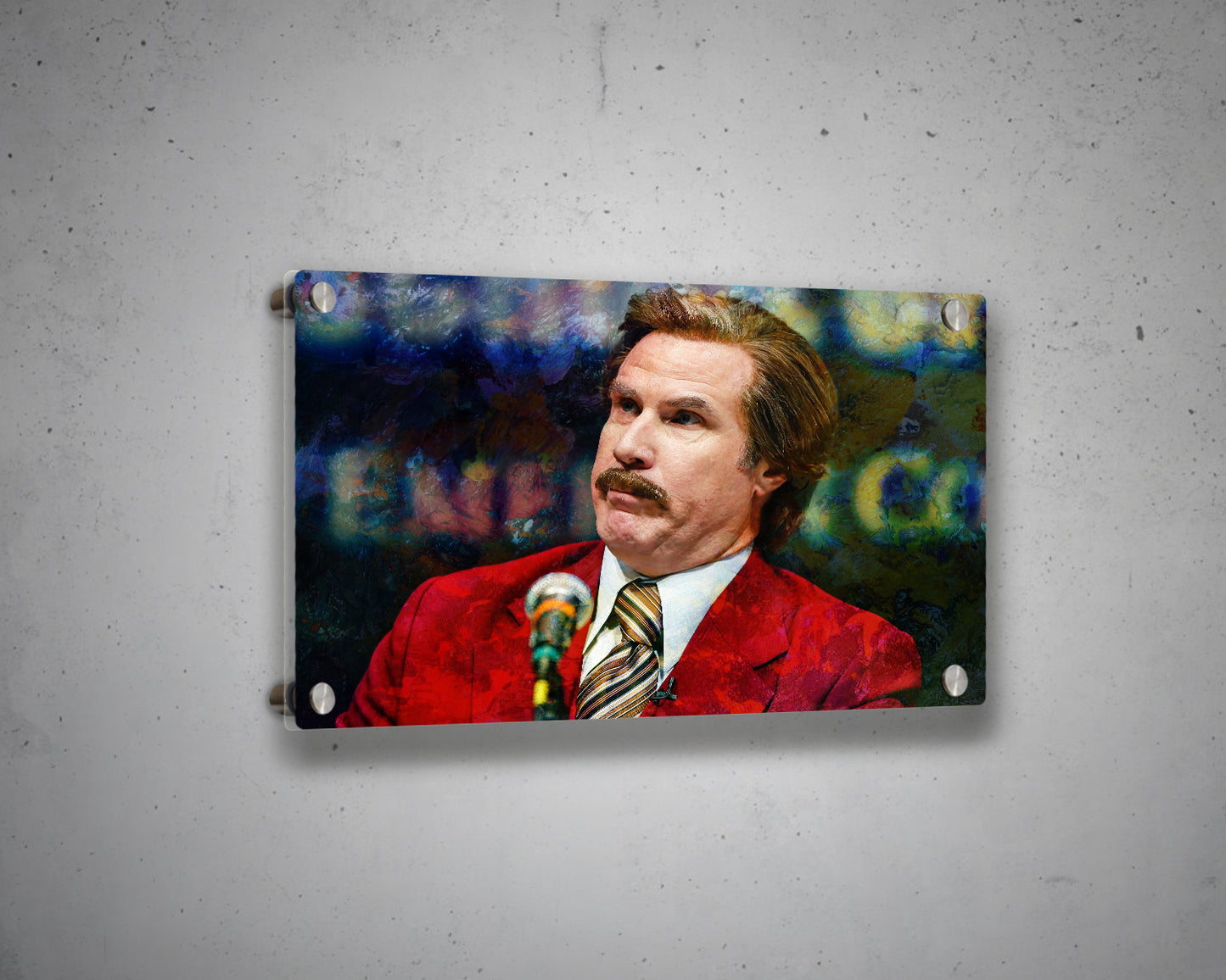 Ron Burgundy Multicolour Wall Art 