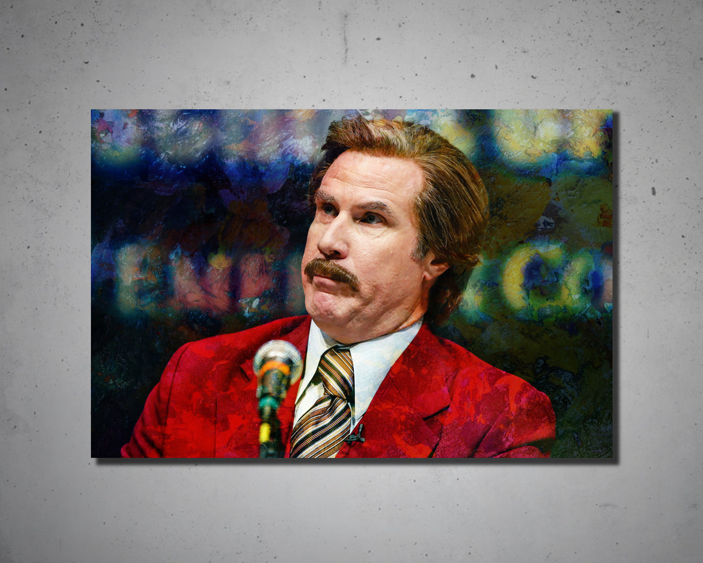 Ron Burgundy Multicolour Wall Art 