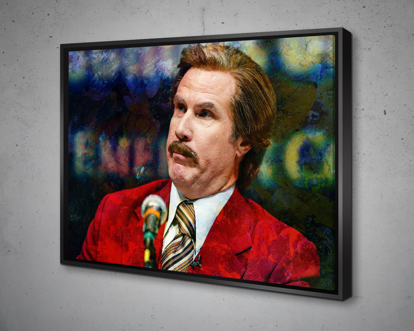 Ron Burgundy Multicolour Wall Art 