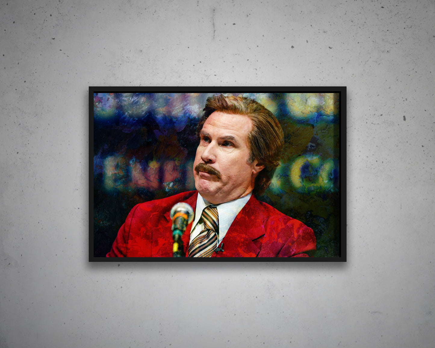 Ron Burgundy Multicolour Wall Art 