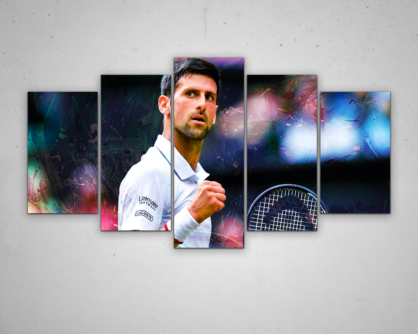 Novak Djokovic Multicolour Wall Art 