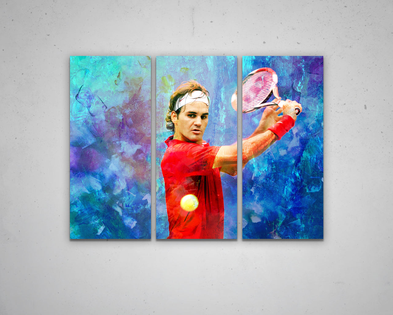 Roger Federer Multicolour Wall Art