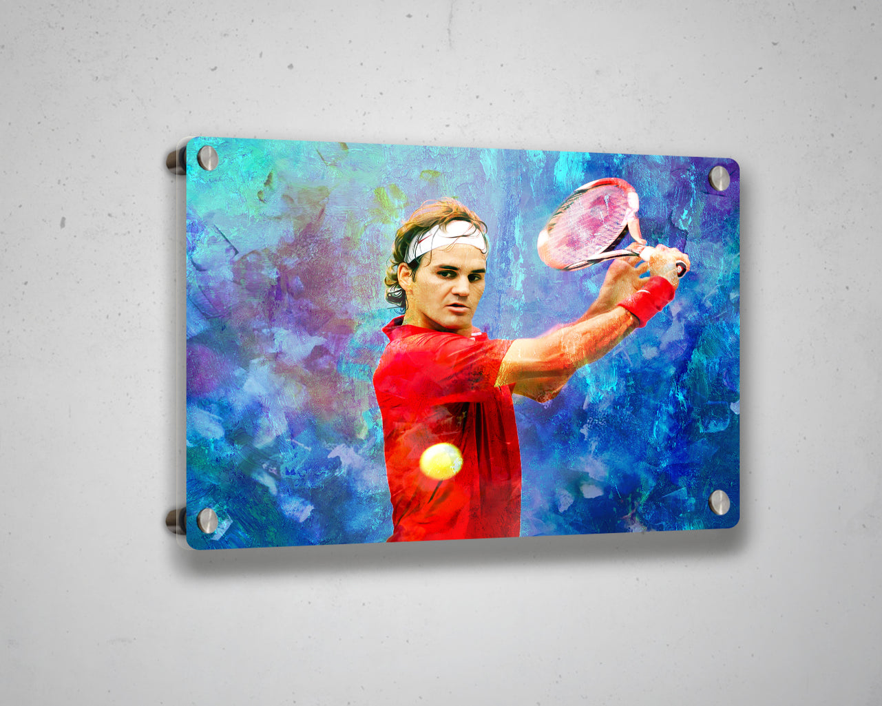 Roger Federer Multicolour Wall Art