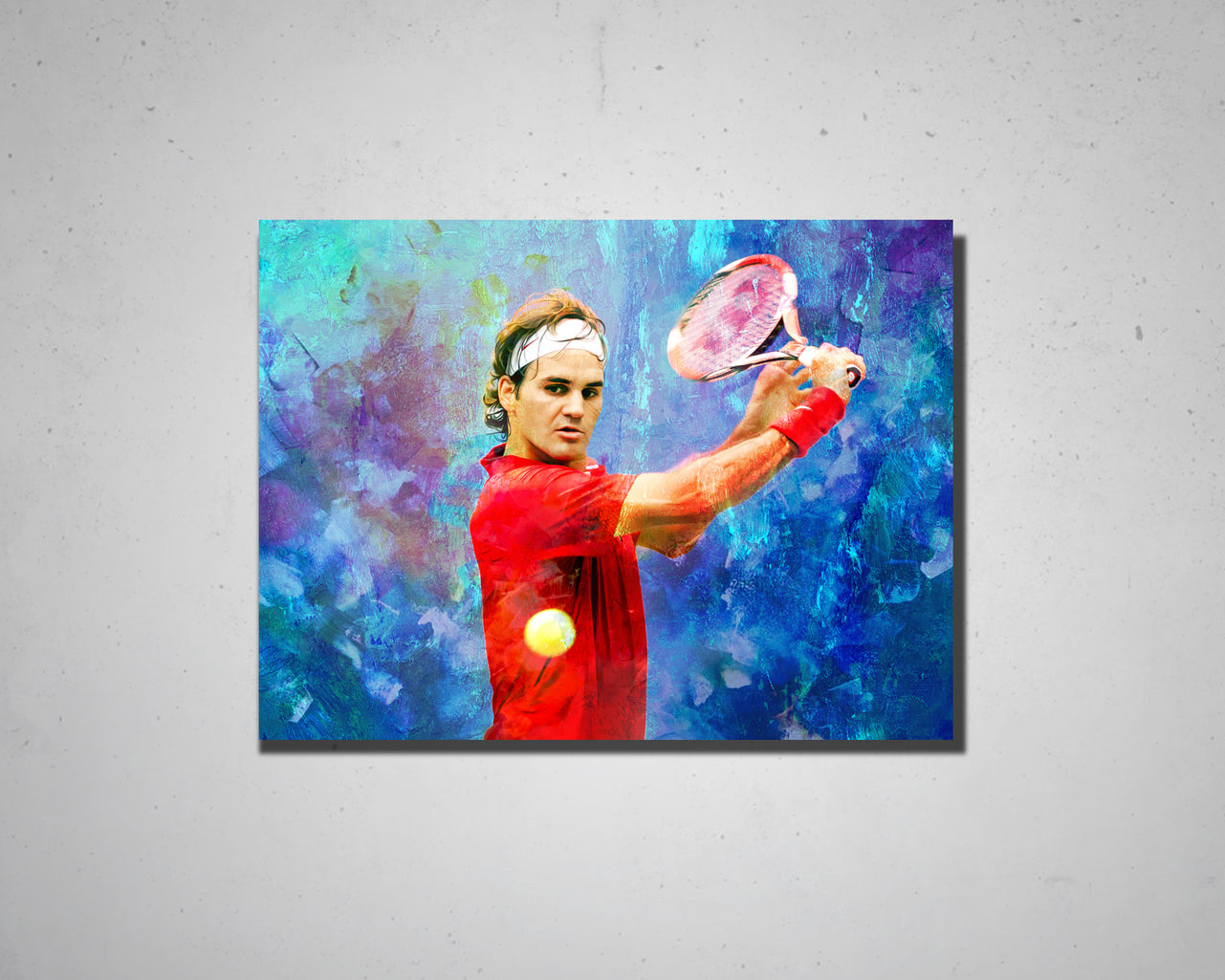 Roger Federer Multicolour Wall Art