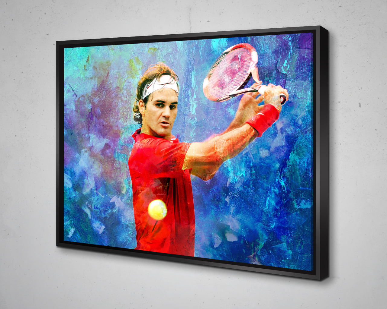 Roger Federer Multicolour Wall Art