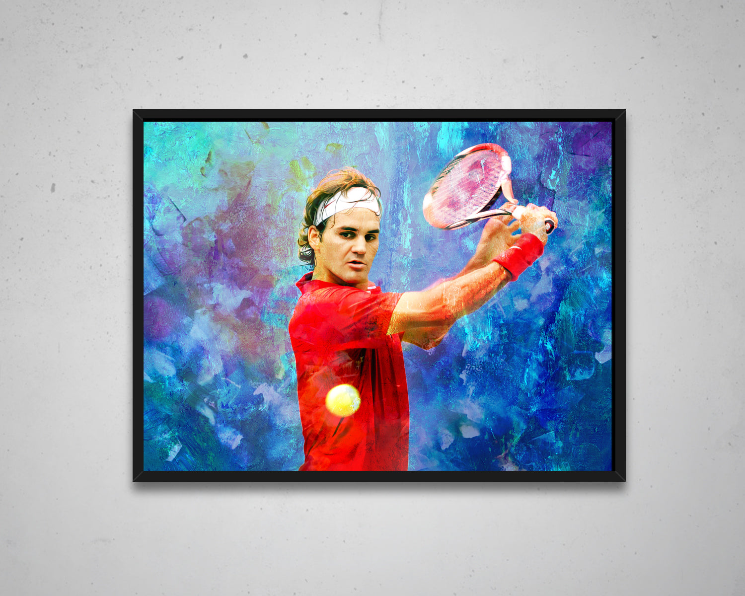 Roger Federer Multicolour Wall Art 
