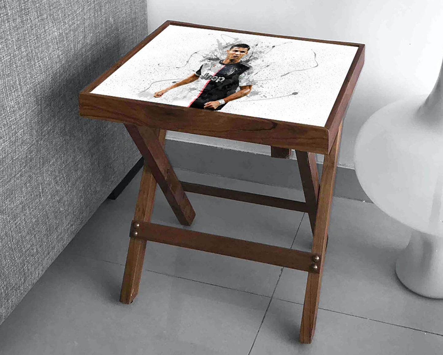 Cristiano Ronaldo Splash Effect Coffee and Laptop Table 