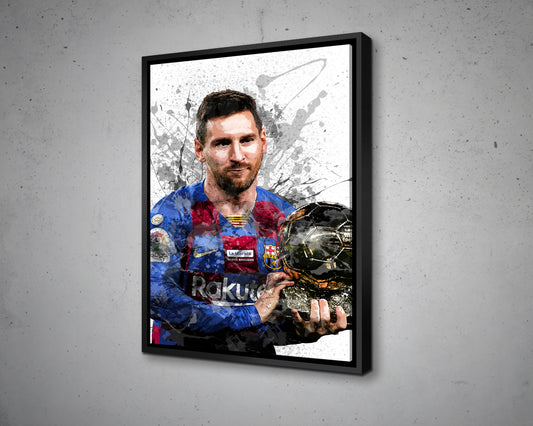 Lionel Messi Splash Effect Canvas Art