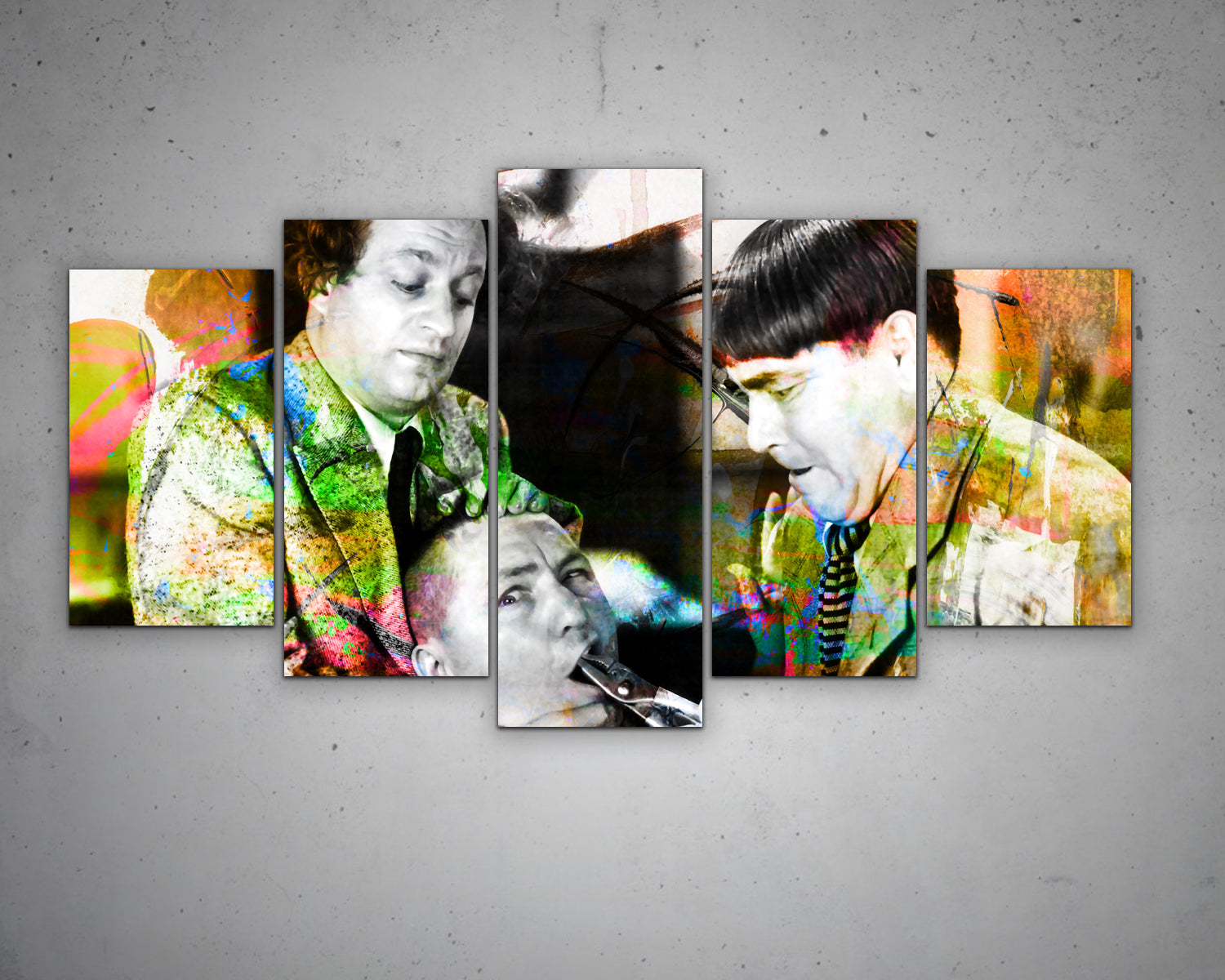The Three Stooges Multicolour Wall Art 