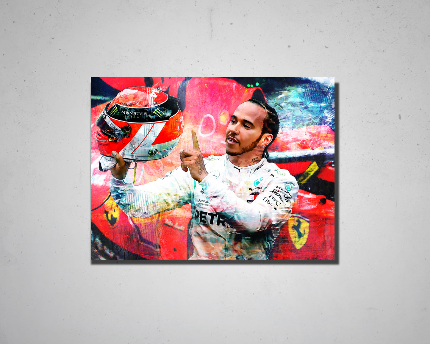 Lewis Hamilton Multicolour Wall Art 