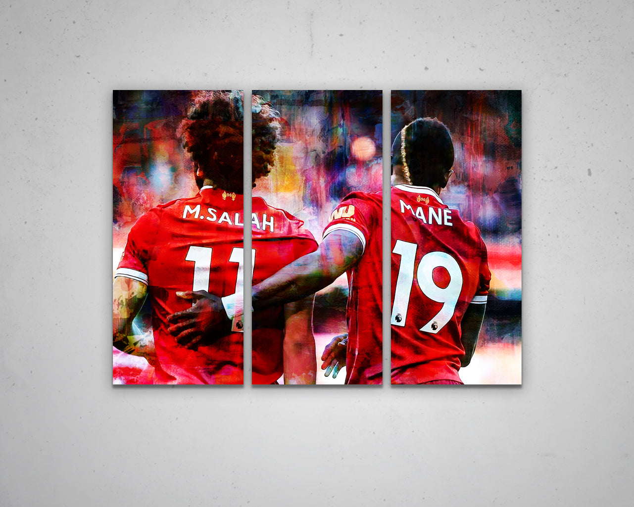 Mohamed Salah and Sadio Mane Multicolour Wall Art