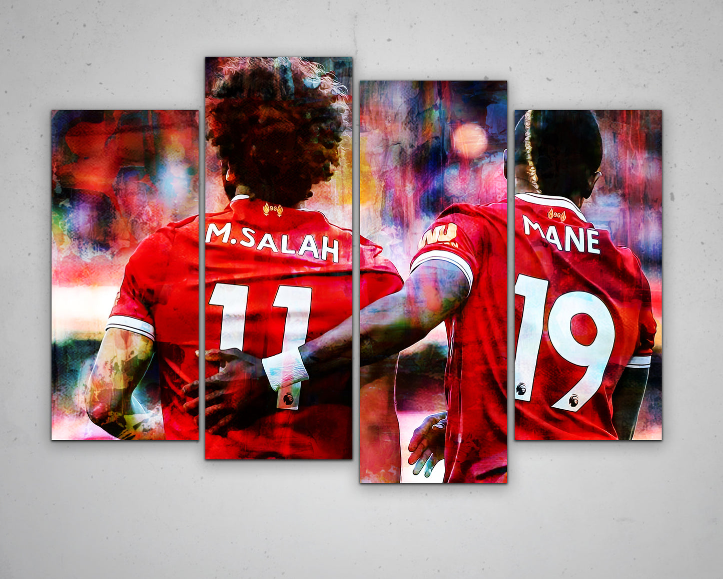 Mohamed Salah and Sadio Mane Multicolour Wall Art 