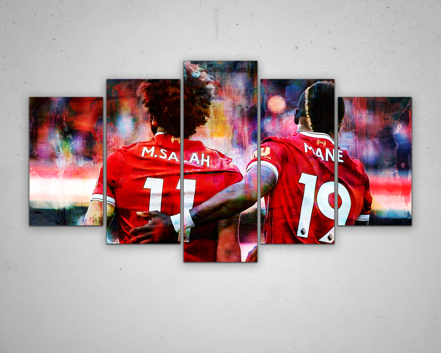 Mohamed Salah and Sadio Mane Multicolour Wall Art 