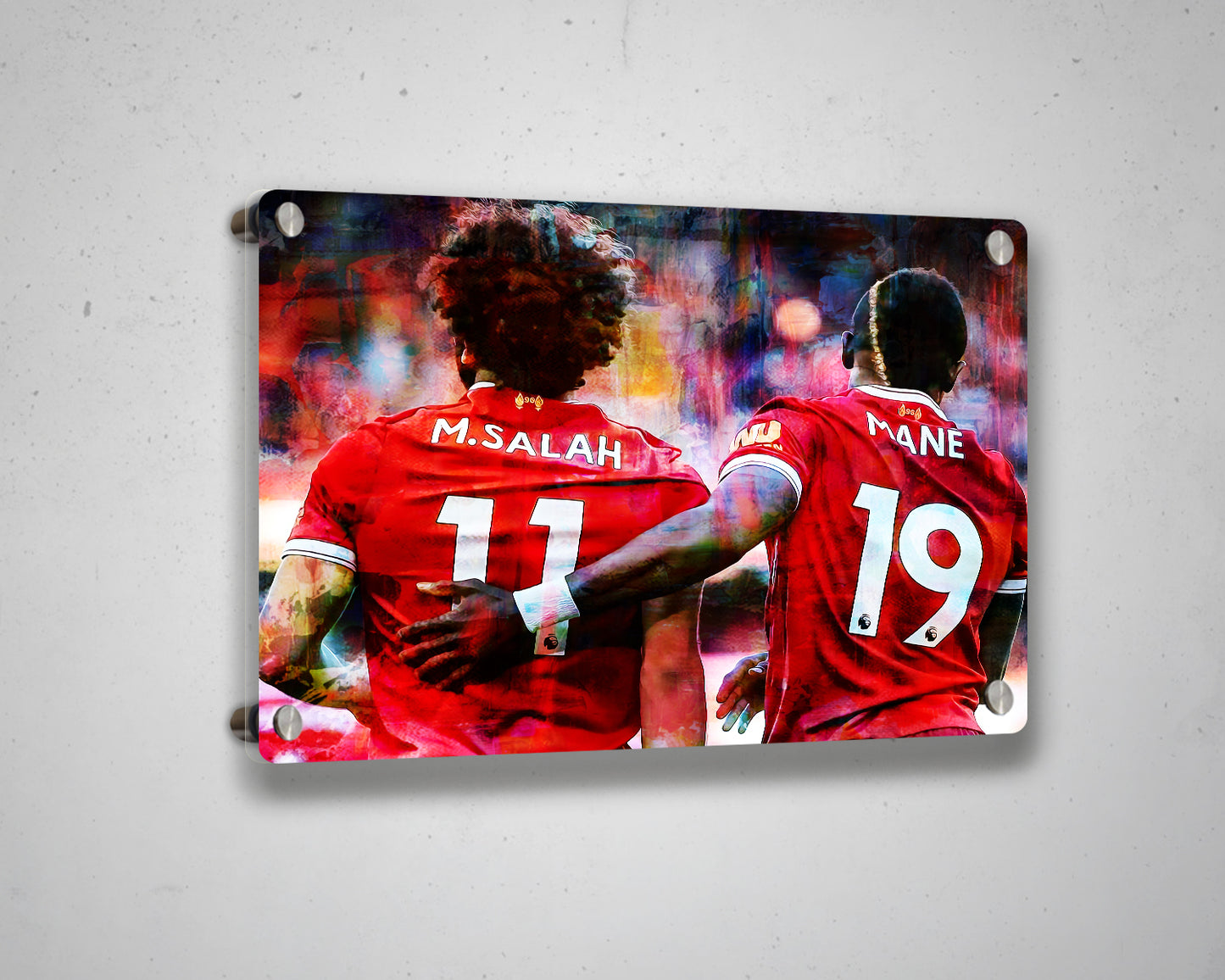 Mohamed Salah and Sadio Mane Multicolour Wall Art 