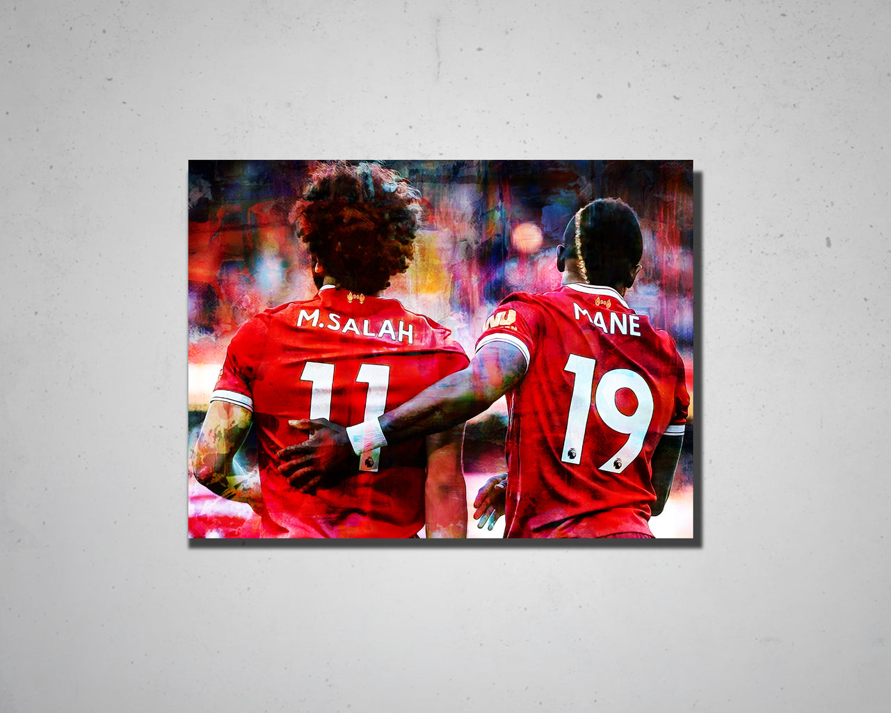 Mohamed Salah and Sadio Mane Multicolour Wall Art