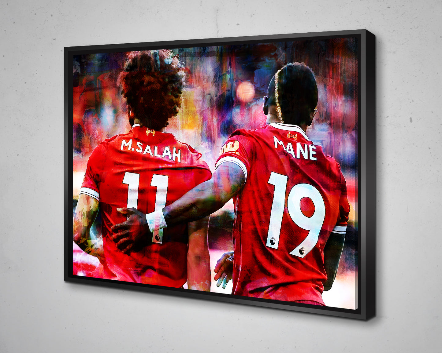 Mohamed Salah and Sadio Mane Multicolour Wall Art 