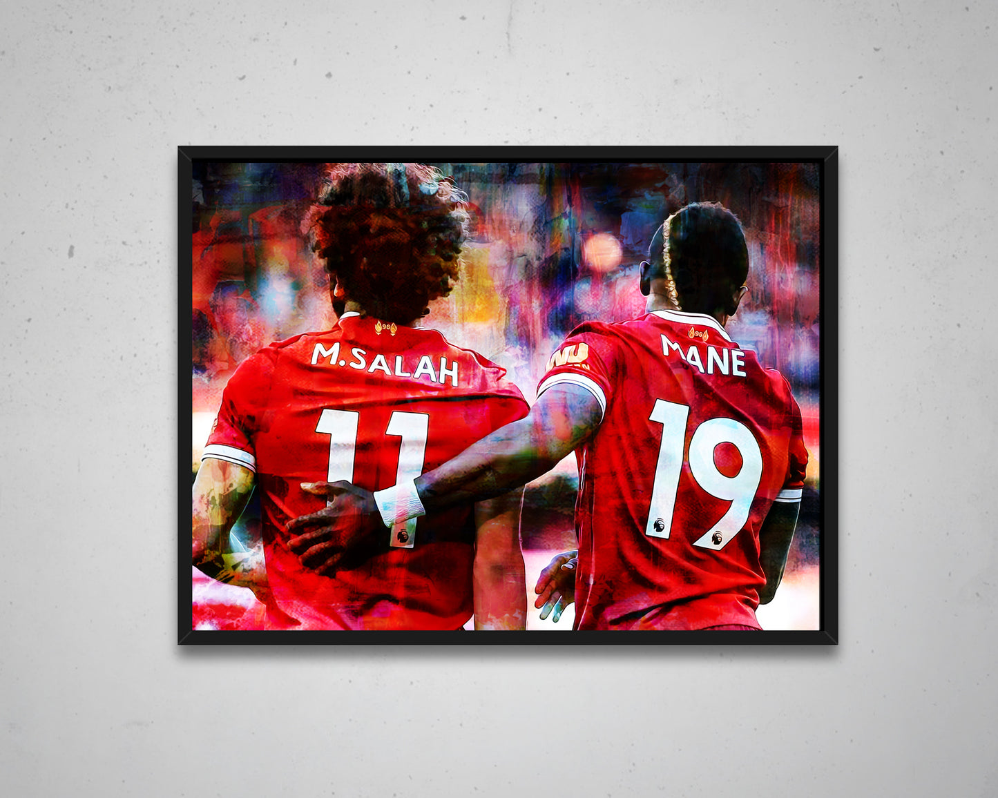 Mohamed Salah and Sadio Mane Multicolour Wall Art 