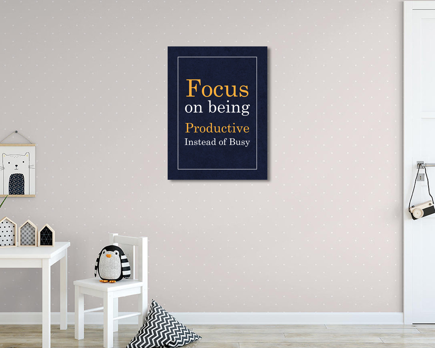 Focus on being productive instead of busy Canvas Wall Art 