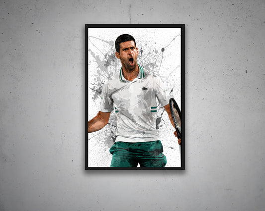 Novak Djokovic Splash Effect Canvas Art