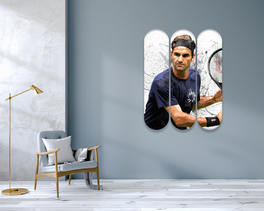 Roger Federer Acrylic Skateboard Wall Art 