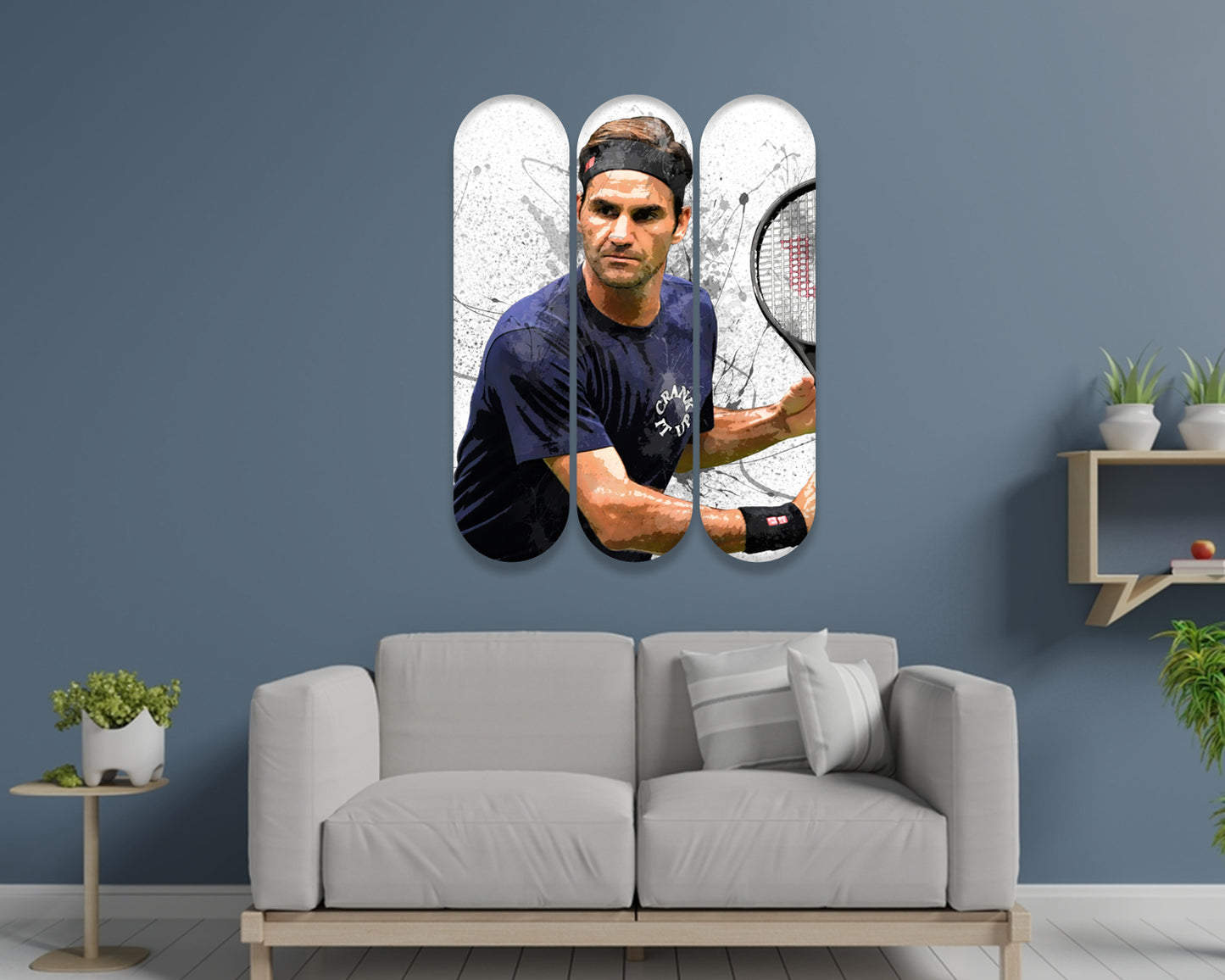 Roger Federer Acrylic Skateboard Wall Art 