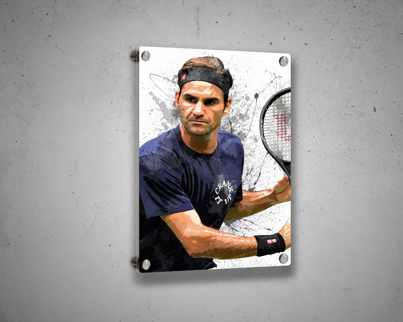 Roger Federer Splash Effect Canvas Art
