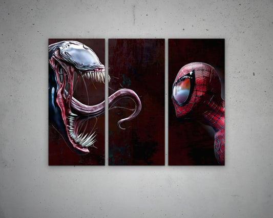 Venom Vs. Spiderman Multicolour Wall Art 