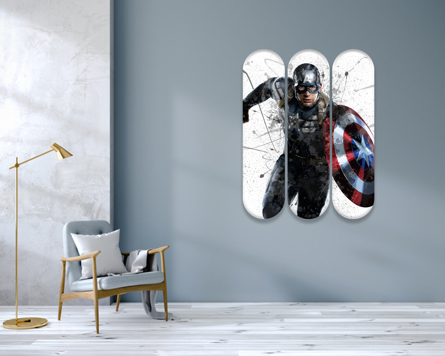 Captain America Acrylic Skateboard Wall Art 