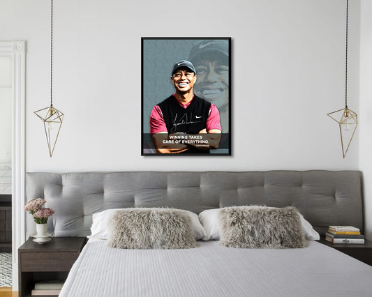 Tiger Wood Winning takes care of everything Canvas Wall Art 