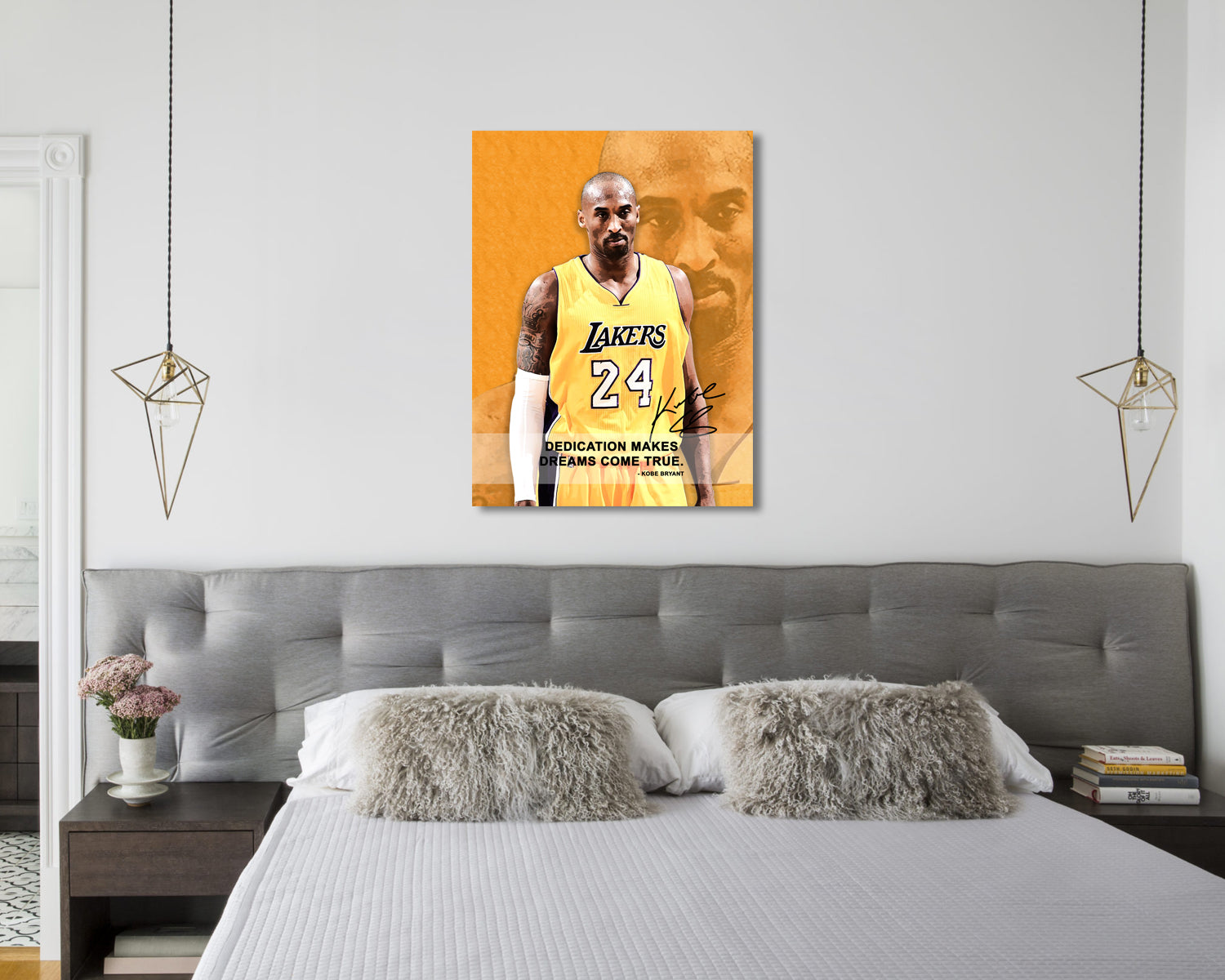 Kobe Bryant Dedication makes dreams come true Canvas Wall Art 