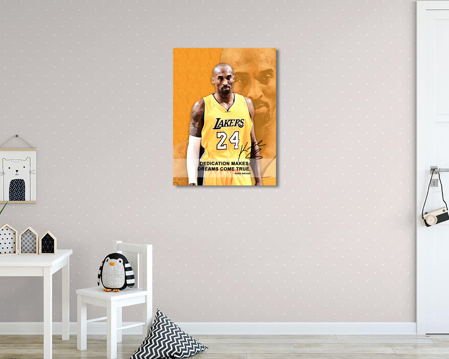 Kobe Bryant Dedication makes dreams come true Canvas Wall Art 