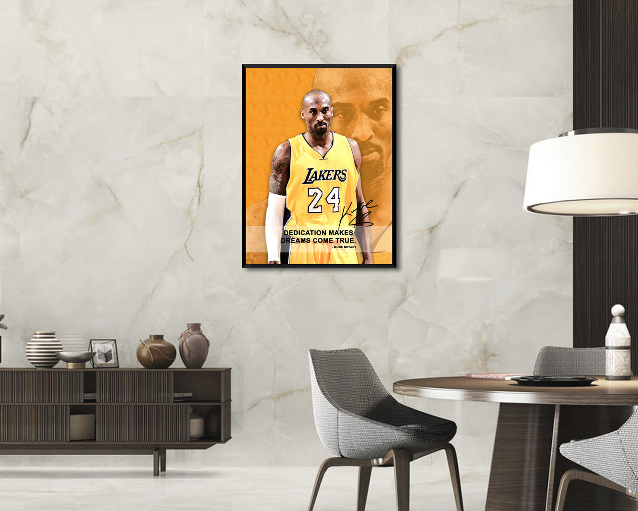 Kobe Bryant Dedication makes dreams come true Canvas Wall Art