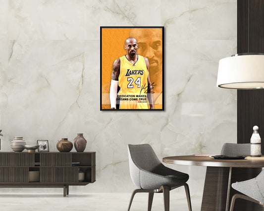 Kobe Bryant Dedication makes dreams come true Canvas Wall Art