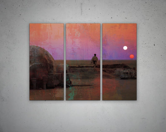 Binary Sunset Multicolour Wall Art 