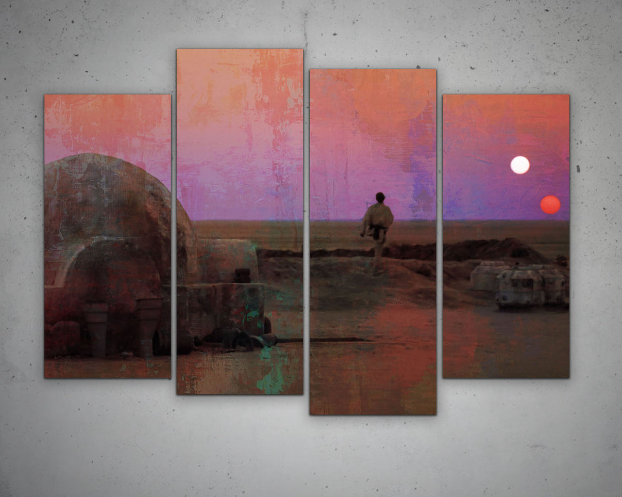 Binary Sunset Multicolour Wall Art