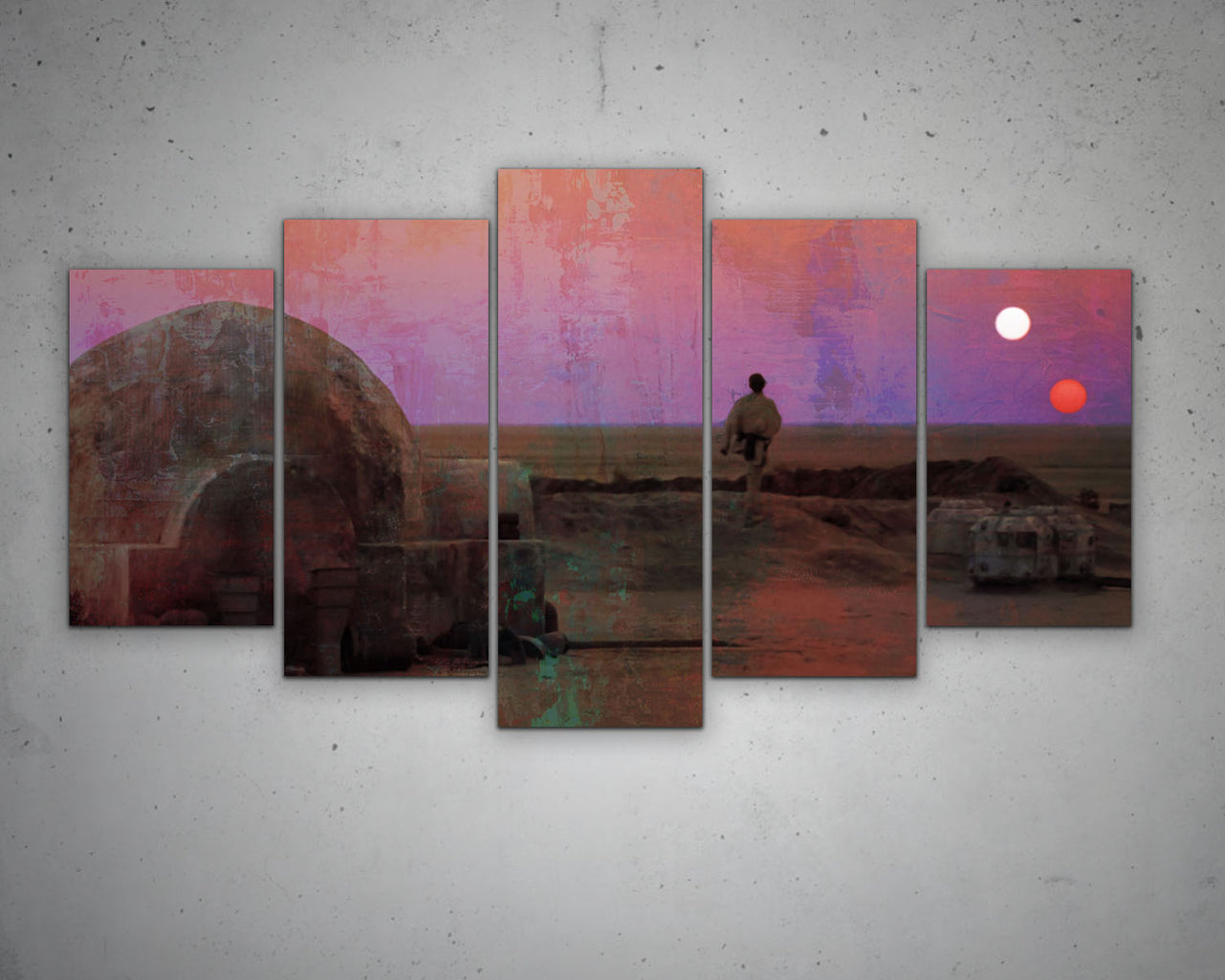 Binary Sunset Multicolour Wall Art