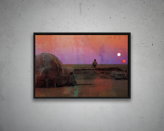 Binary Sunset Multicolour Wall Art 