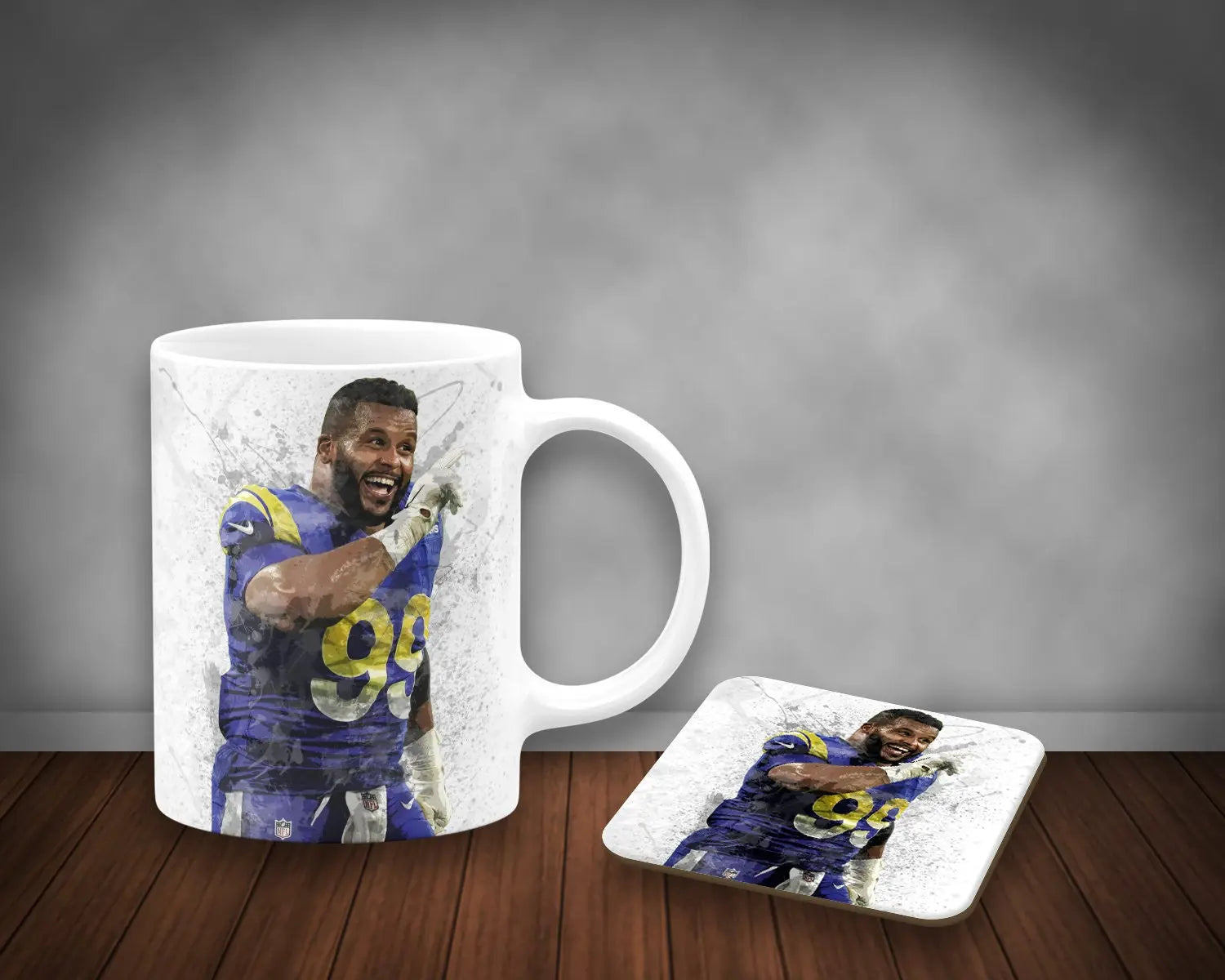 Aaron Donald Splash Effect Mug and Coaster 